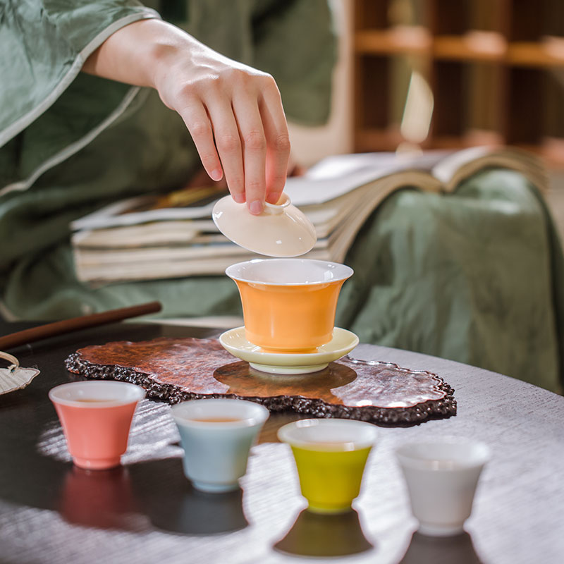 négy évszak kézzel készített egyszínű üvegezett magas égetésű jingdezhen teasetek (1)