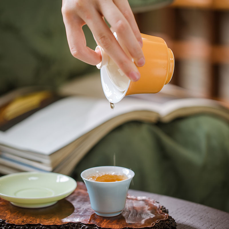 négy évszak kézzel készített egyszínű üvegezett magas égetésű jingdezhen teasetek (4)